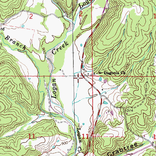 Topographic Map of Dagonia School (historical), MO