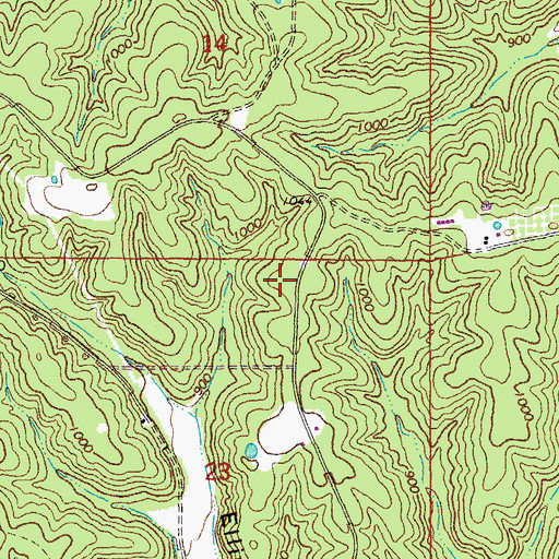 Topographic Map of Fruit City School (historical), MO