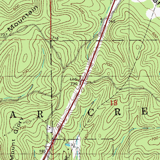 Topographic Map of Cold Water Hills, MO