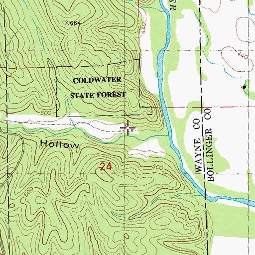 Topographic Map of Camp Number 32, MO