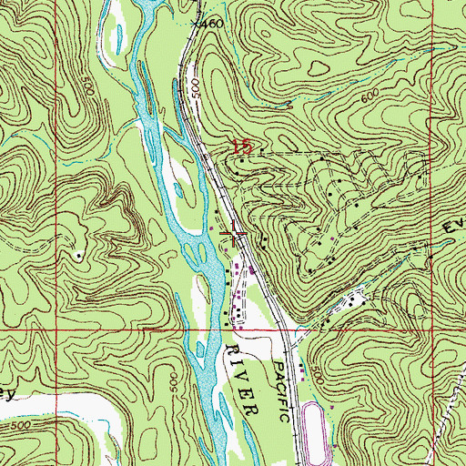 Topographic Map of Gaylor, MO