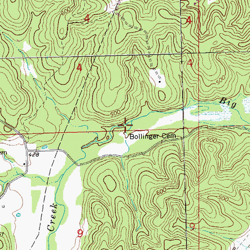 Topographic Map of Seitz Branch, MO