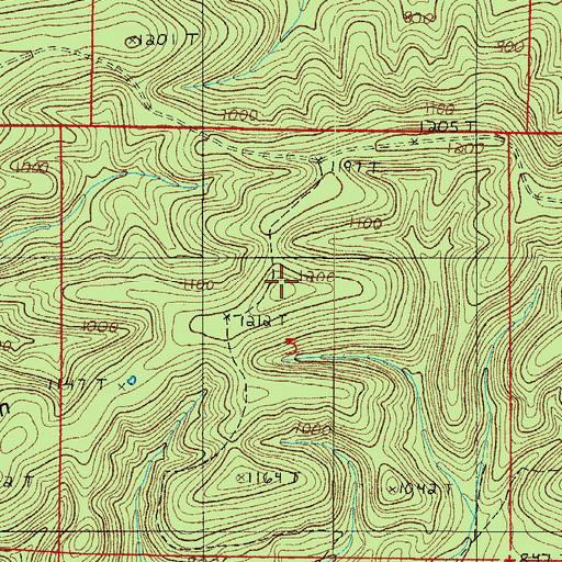 Topographic Map of Persimmon Pond Mountain, AR