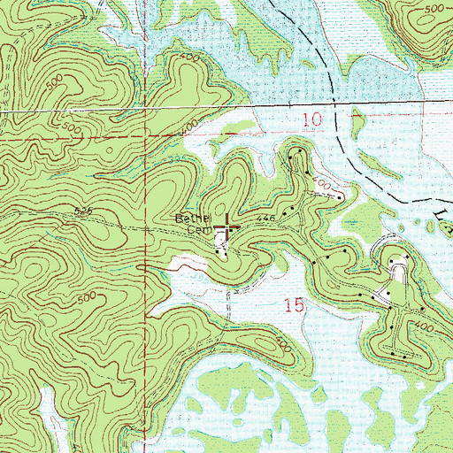 Topographic Map of Bethel Church (historical), MO