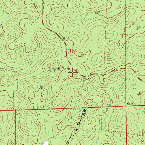 Topographic Map of Pleasant Hill Church (historical), MO