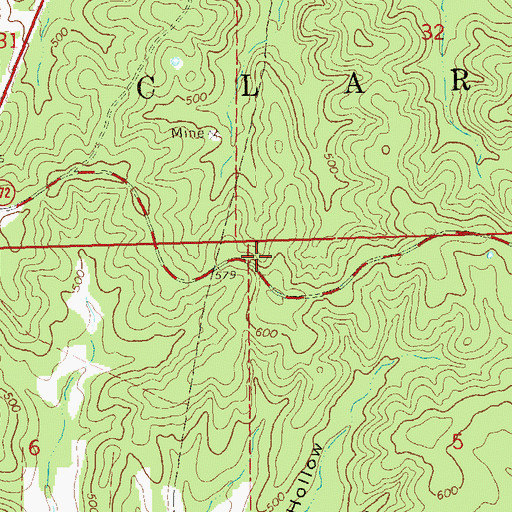 Topographic Map of Allison School (historical), MO