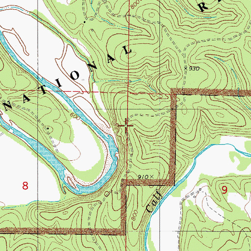 Topographic Map of Peter Cave, AR
