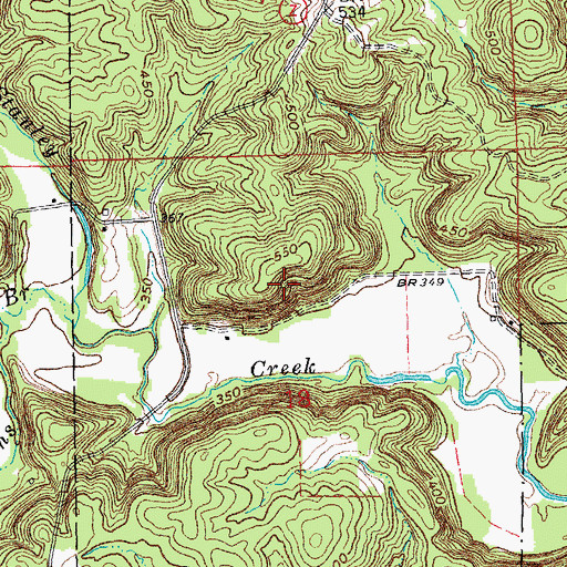 Topographic Map of Devils Washboard, MO