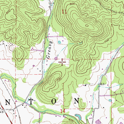Topographic Map of Finleys Mountains, MO