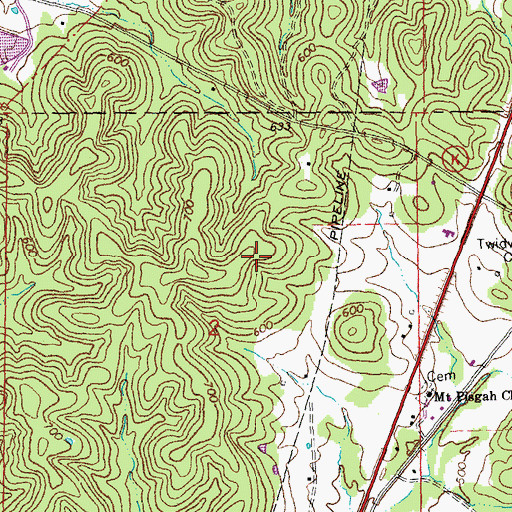 Topographic Map of Hunters Tourist Camp, MO