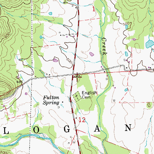 Topographic Map of Rings Creek Mountain, MO