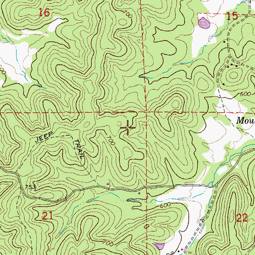 Topographic Map of Damon, MO