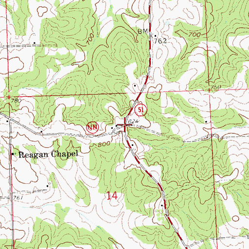 Topographic Map of Precinct, MO