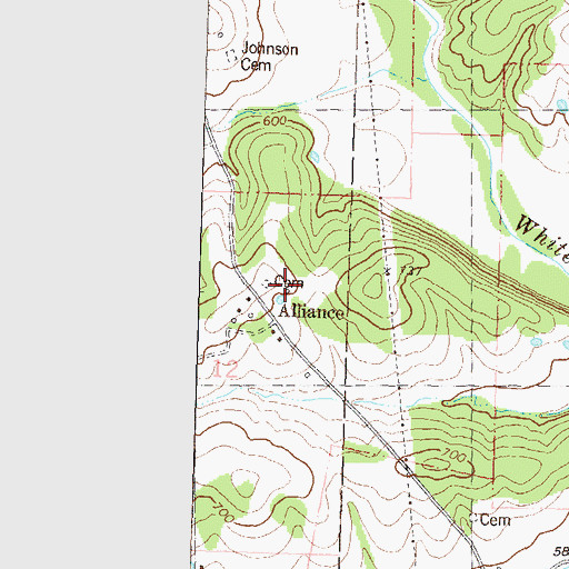 Topographic Map of Alliance School (historical), MO