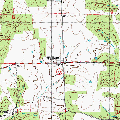 Topographic Map of Barber School (historical), MO
