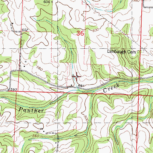 Topographic Map of Limbaugh School (historical), MO