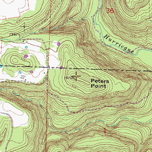 Topographic Map of Peters Point, AR