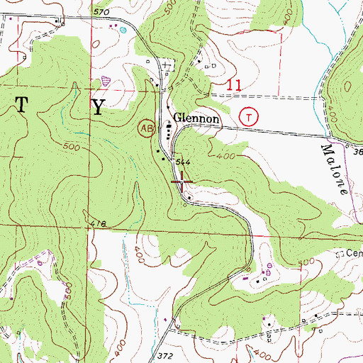 Topographic Map of Saint Anthony School (historical), MO