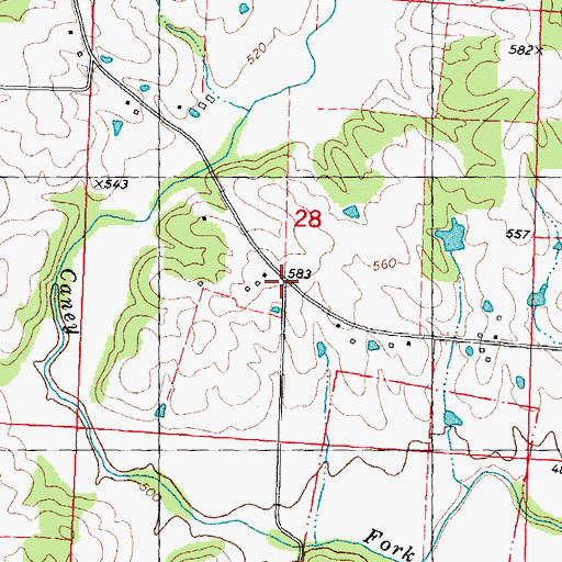 Topographic Map of Critesville, MO