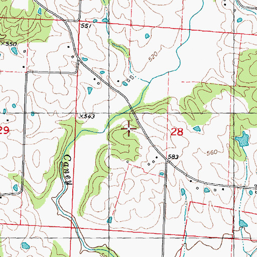 Topographic Map of Critesville School (historical), MO
