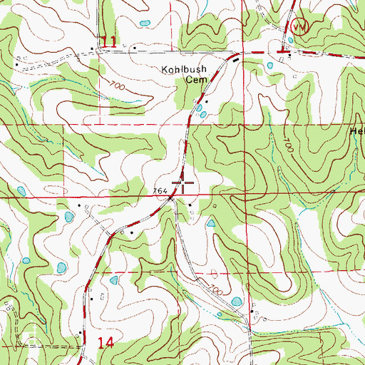 Topographic Map of Adventist Church (historical), MO