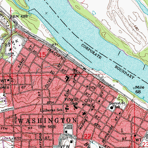 Topographic Map of Saint Francis Borgia Catholic Church, MO