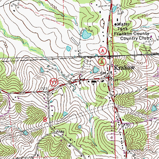 Topographic Map of Saint Gertrude Catholic Church, MO