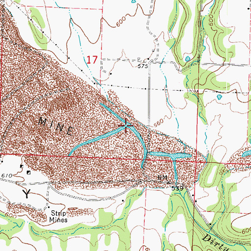 Topographic Map of Philpott Valley, AR