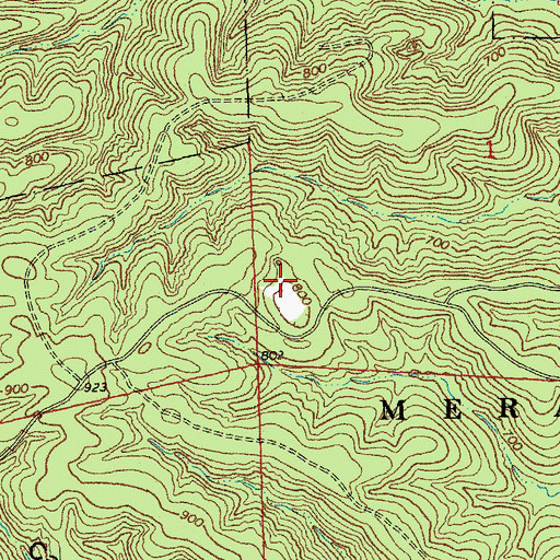 Topographic Map of Persimmon Gap, MO