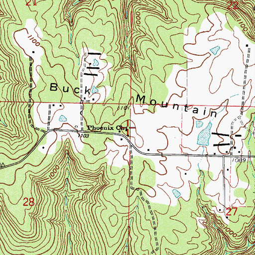 Topographic Map of Phoenix Church, AR