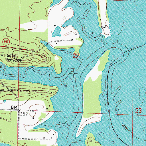 Topographic Map of Pigeon Roost Creek, AR