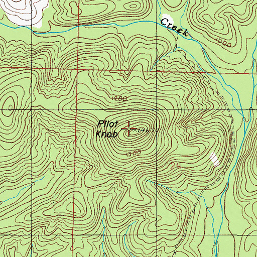 Topographic Map of Pilot Knob, AR