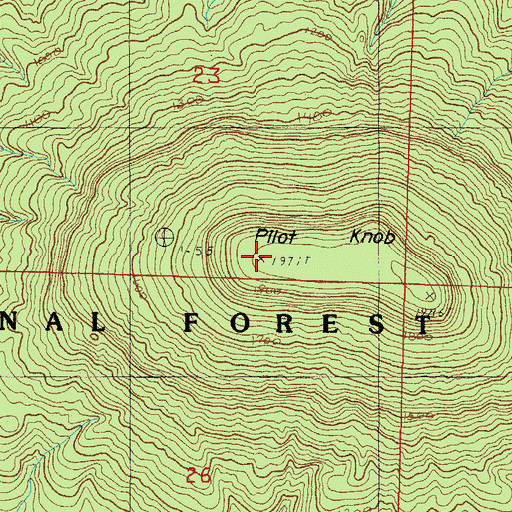 Topographic Map of Pilot Knob, AR