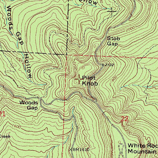 Topographic Map of Pilot Knob, AR