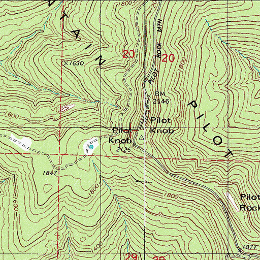 Topographic Map of Pilot Knob, AR