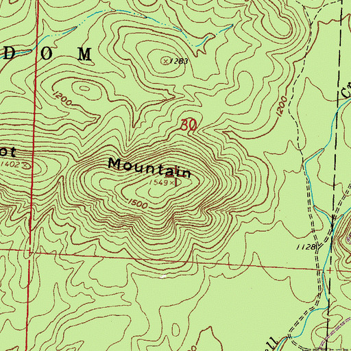 Topographic Map of Pilot Mountain, AR