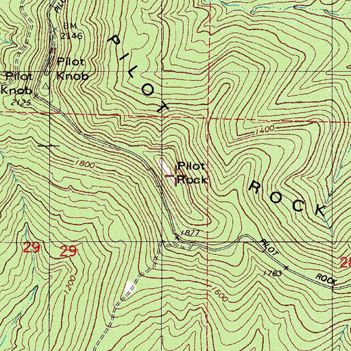 Topographic Map of Pilot Rock, AR