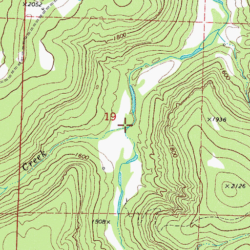 Topographic Map of Pine Creek, AR