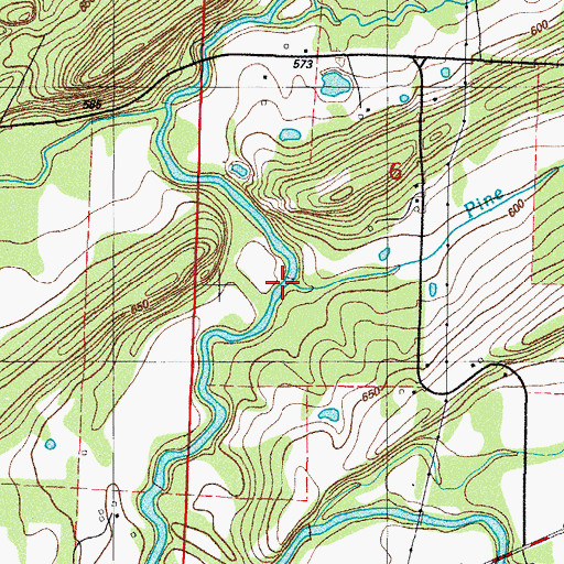 Topographic Map of Pine Grove Creek, AR