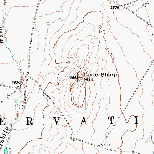 Topographic Map of Lone Sharp Hill, AZ