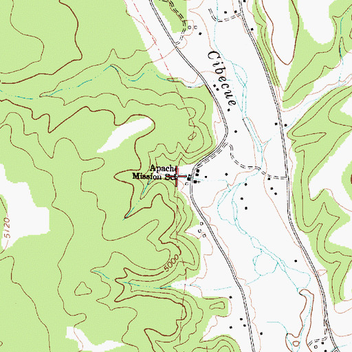 Topographic Map of Apache Mission School, AZ
