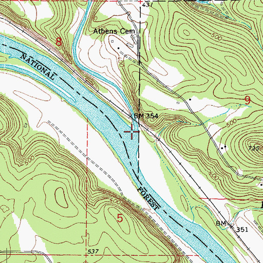 Topographic Map of Piney Creek, AR