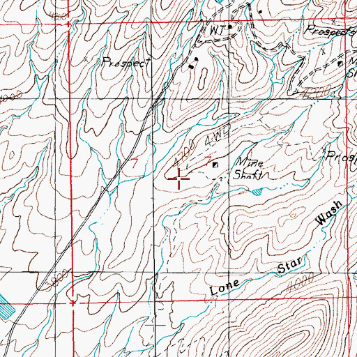 Topographic Map of Lone Star Mine, AZ