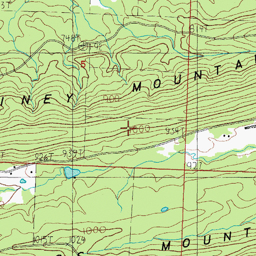 Topographic Map of Piney Mountain, AR