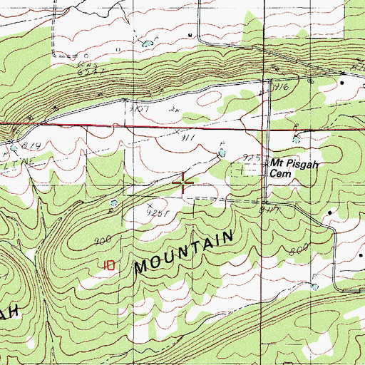 Topographic Map of Pisgah Mountain, AR