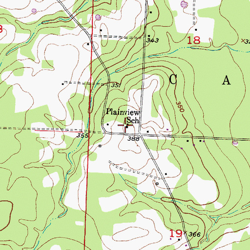 Topographic Map of Plainview School, AR
