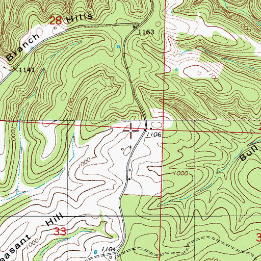 Topographic Map of Pleasant Hill Church, AR