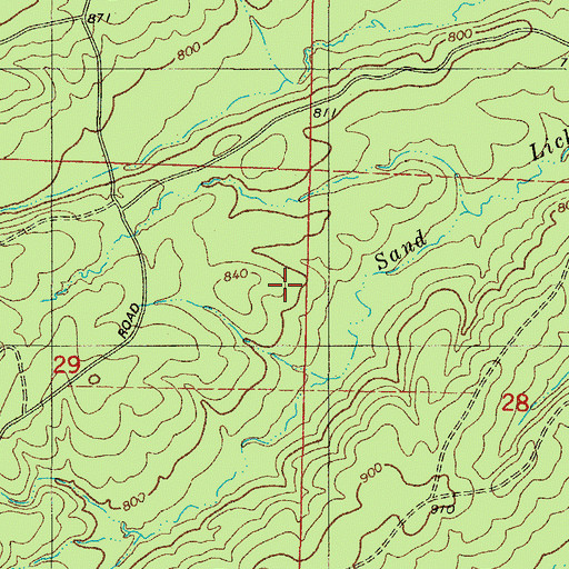 Topographic Map of Pleasant Hill School, AR