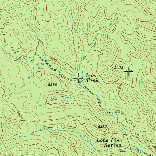 Topographic Map of Lone Tank, AZ