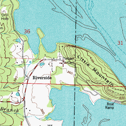 Topographic Map of Pledger Cemetery, AR